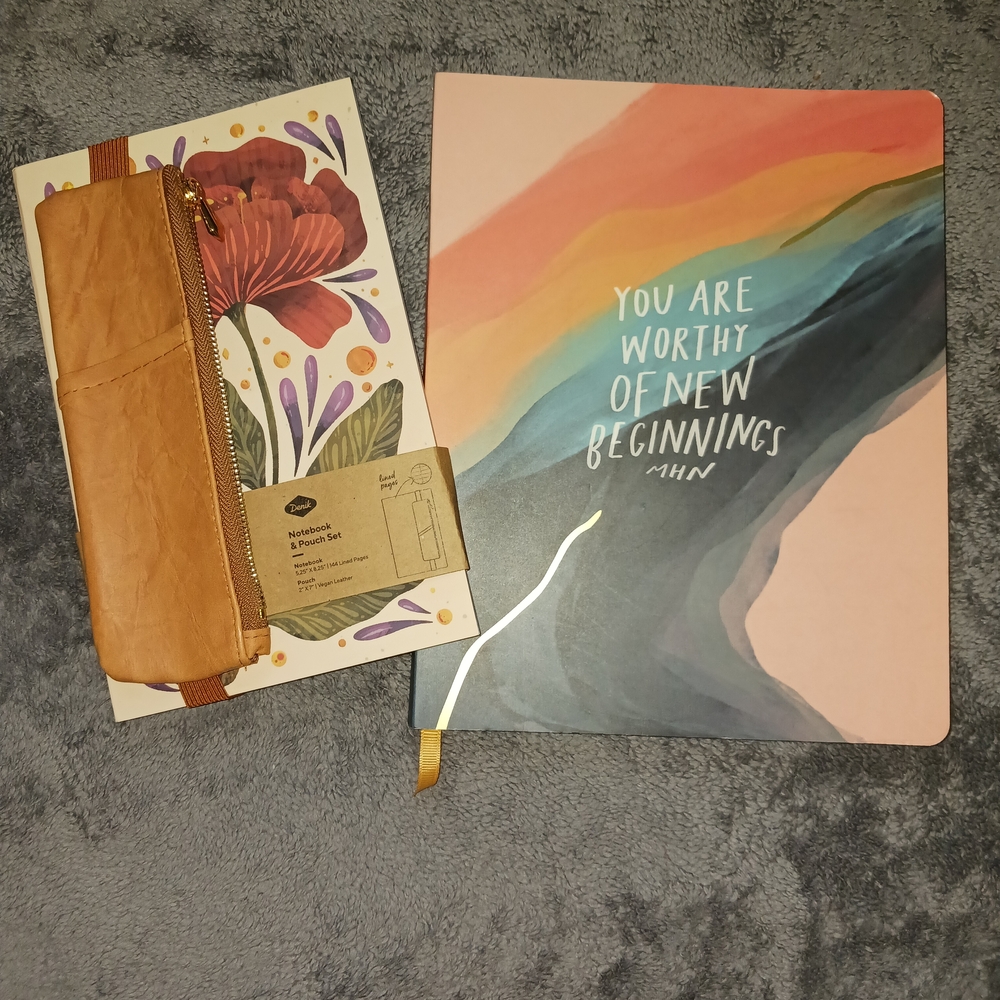 Inspirational Notebooks and Leather Case Set